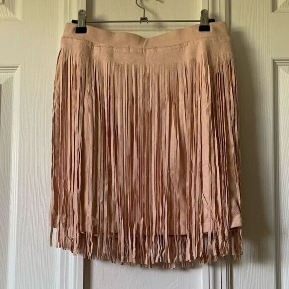 Amare' Women's Pink Fringe Skirt Size M Party‎ Cocktail Skirt - Picture 3 of 11